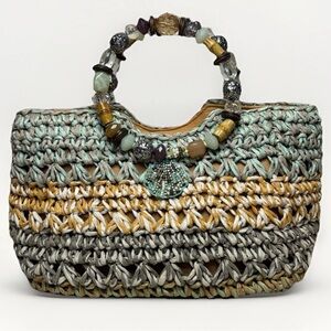 Capelli Straworld Sea Charms Crochet Straw Tote #5726